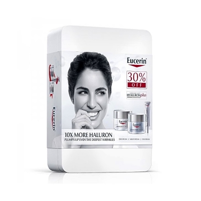 Eucerin Hyaluronic Filler Silver Day 50ml + Night 50ml + Free Eye 15ml 