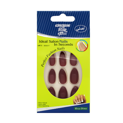 أظافر تركيب لون أحمر غامق 3007 - 24 قطعة