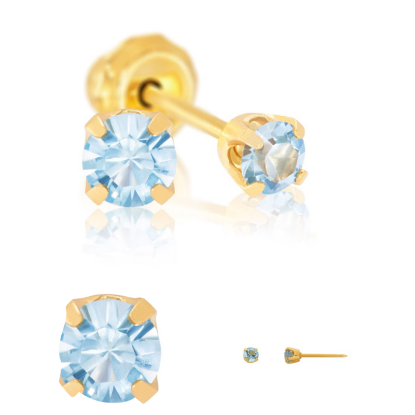 Inverness 83C Tiffany Aqua Earrings 24KT 3 mm