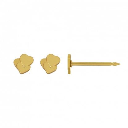 Inverness 61C GP Triple Hearts Earrings 24KT