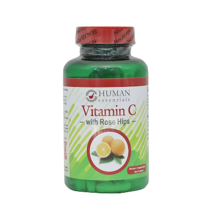 Human Essentials Vitamin C 1000 mg With Rose Hips Tabs 100'S  