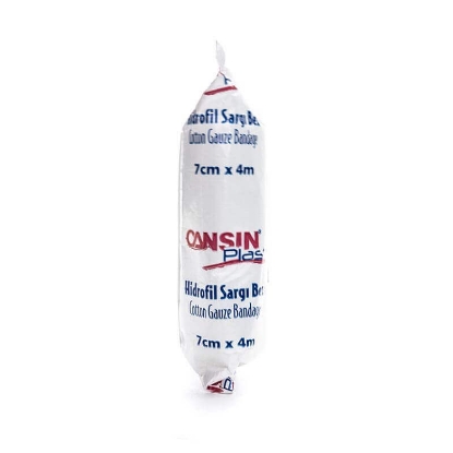 Cansin Plast Cotton Gauze Bandage 4m X 7cm 