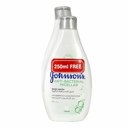 جونسون غسول الجسم مضاد للبكتيريا بالنعناع عرض 400 مل + 250 مل 