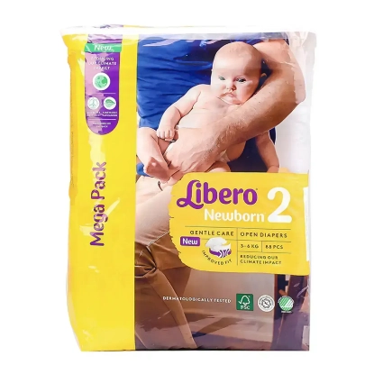 Libero 2 New Born 3-6 Kg Jumbo 88'S to prevent leakage 