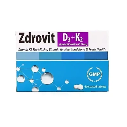 Zdrovit Vit D3 2000 IU+ K2 72 mcg 60 Coated Tabs