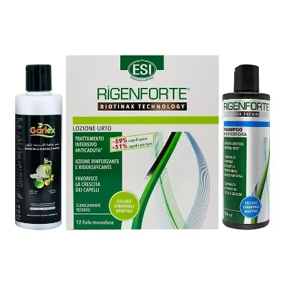Offer Package Rigenforte Anti Dandruff Shampoo + Intensive Vials + Garlex Shampoo 