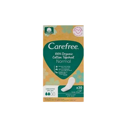 Carefree Organic Cotton Unscented Liners Normal Size 30 Pcs 