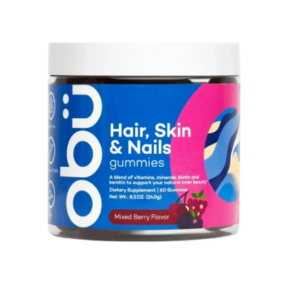 Obu Hair Skin and Nails Gummies with Mixed Berry Flavor 60 Pcs