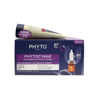 Phyto Phytocyane Progressive Ampoules For Woman + Shampoo 100 ml Free 