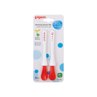 Pigeon Weaning Spoon Set +6 Months 2 Pcs 