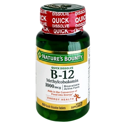Natures Bounty B 12 Methylcobalamin 1000 mcg Dissolved Pills 60'S 