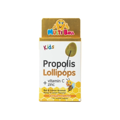 Multiball Propolis + Zinc + C Lollipops 7 Pcs Honey & Lemon Flavored
