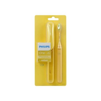 فيليبس وان فرشاة أسنان بالبطارية باللون الأصفر 