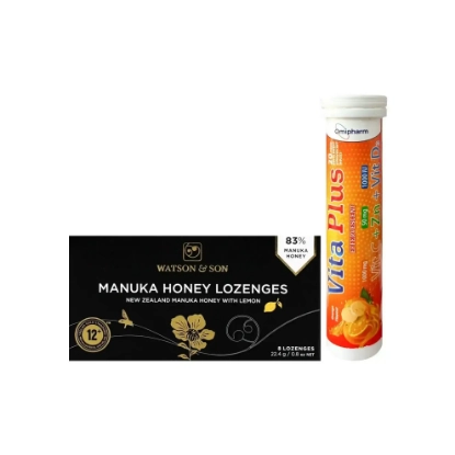 package Manuka Lemon Lozenges + Vita Plus Effervescent
