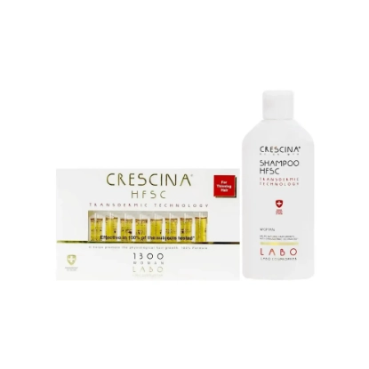 package Transdermic 1300 Women Regrowth 20 Vials + Transdermic Shampoo For Women
